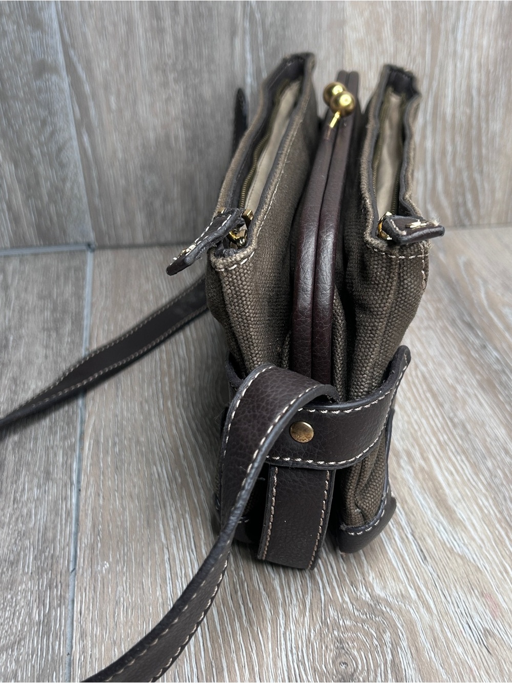 Etienne Aigner Brown Crossbody Bag |
Canvas Messenger w/ Leather Strap - Picture 8 of 16